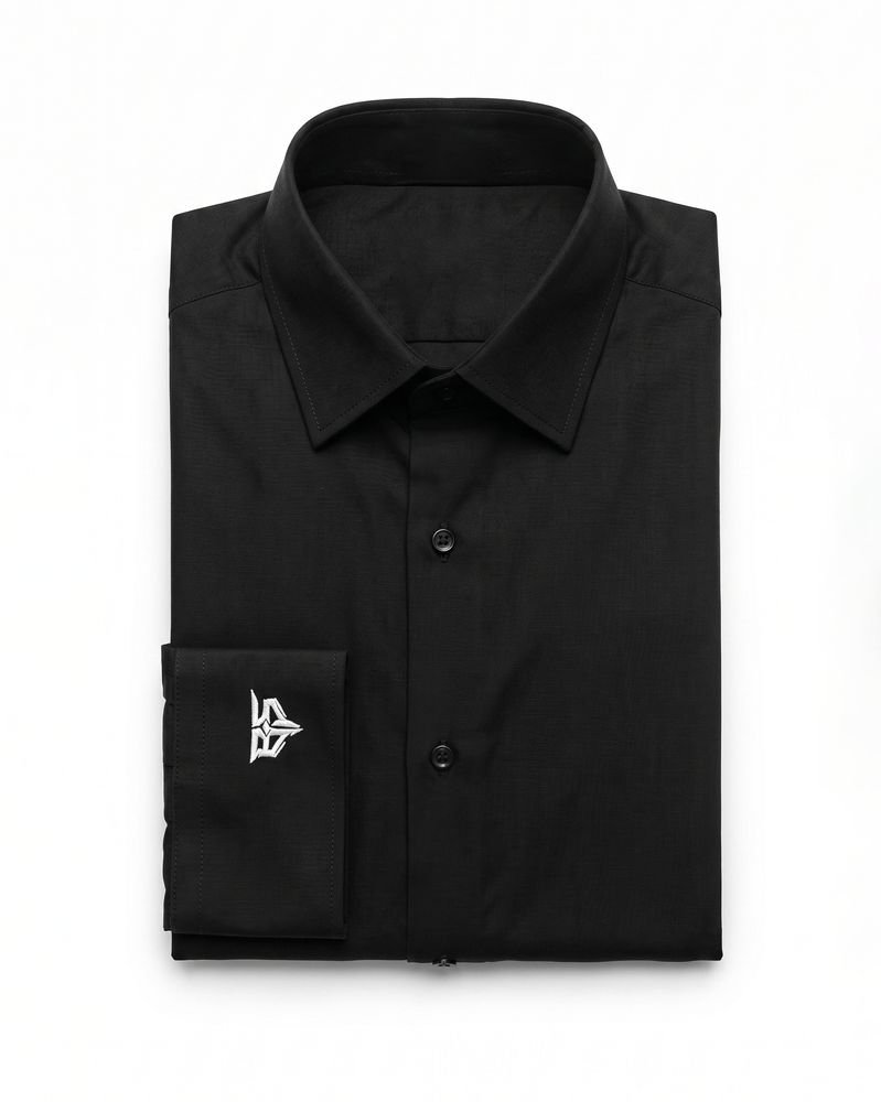 B-5 embroidered shirt, black, front