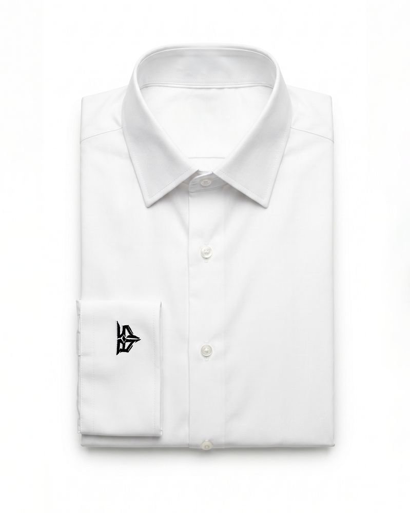 B-5 embroidered shirt, white, front